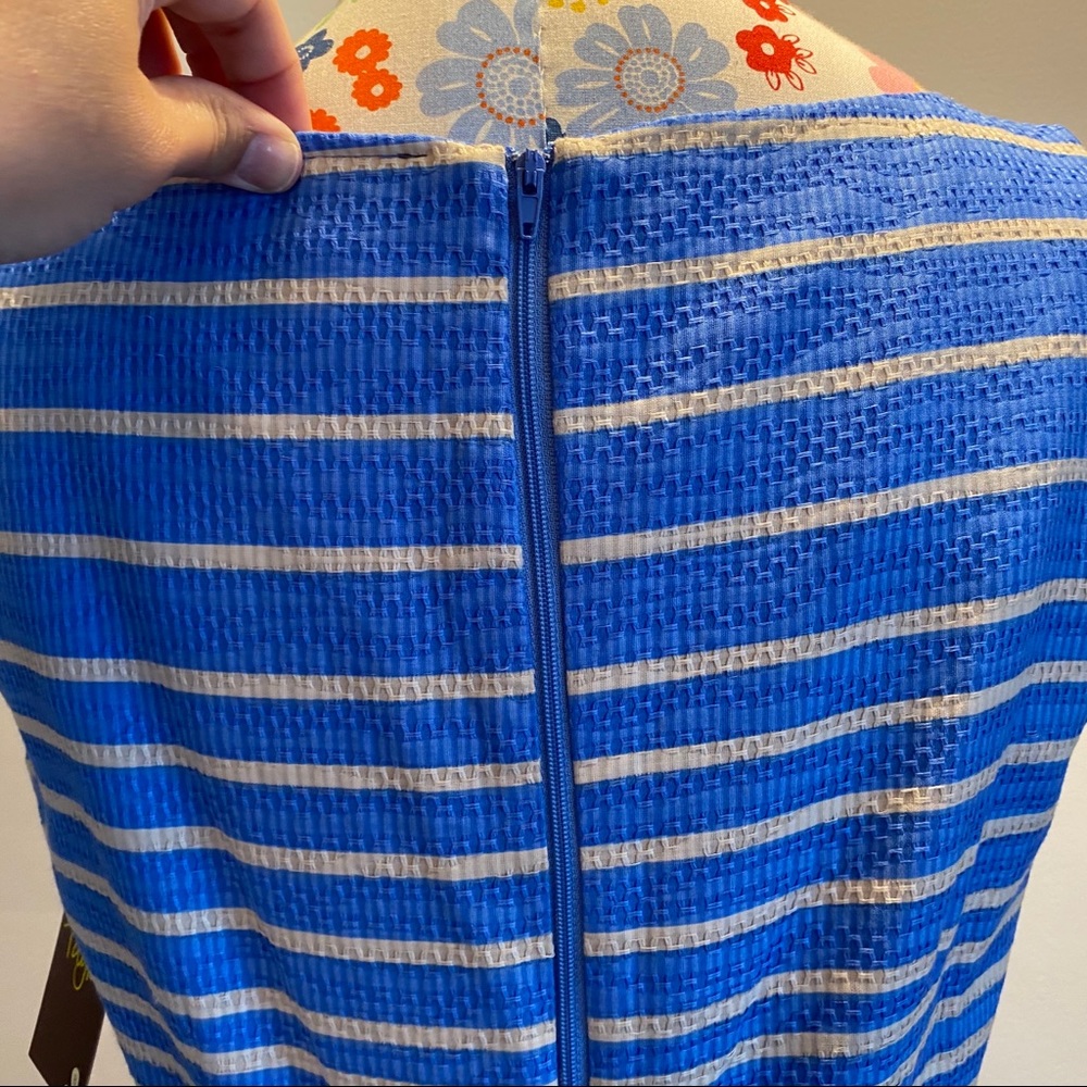 Taylor Striped Wide Pleat Tank Dress with Pockets - Picture 9 of 10